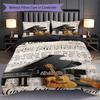 1PC Music, Guitar Theme Bedding Quilt Set Quilt Cover Pillowcase Home Decoration Birthday Gift (1 * Duvet Cover +  2* Pillowcase, Without Core)