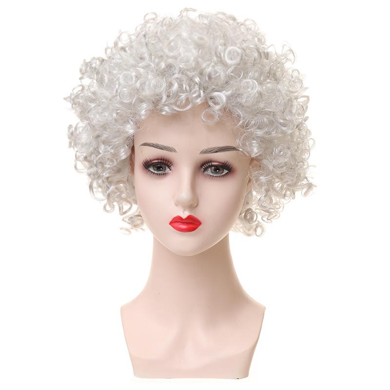 Graue Opa Oma Perücke Ältere Vermieterin Stil Realistisches Kostüm Haar für Cosplay Rollenspiel Party Bühnenauftritt