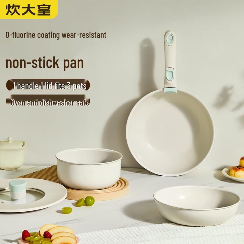 Royal Cook Detachable Handle 3-Piece Cookware Set