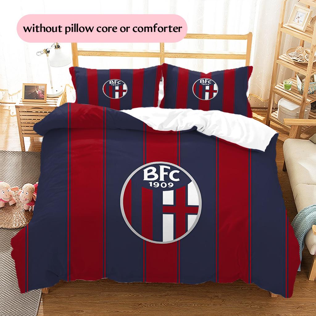 Bologna FC Pattern Bedding Quilt Set Home Decoration Gift (1 * duvet cover + 2 * pillowcase without core).xwn