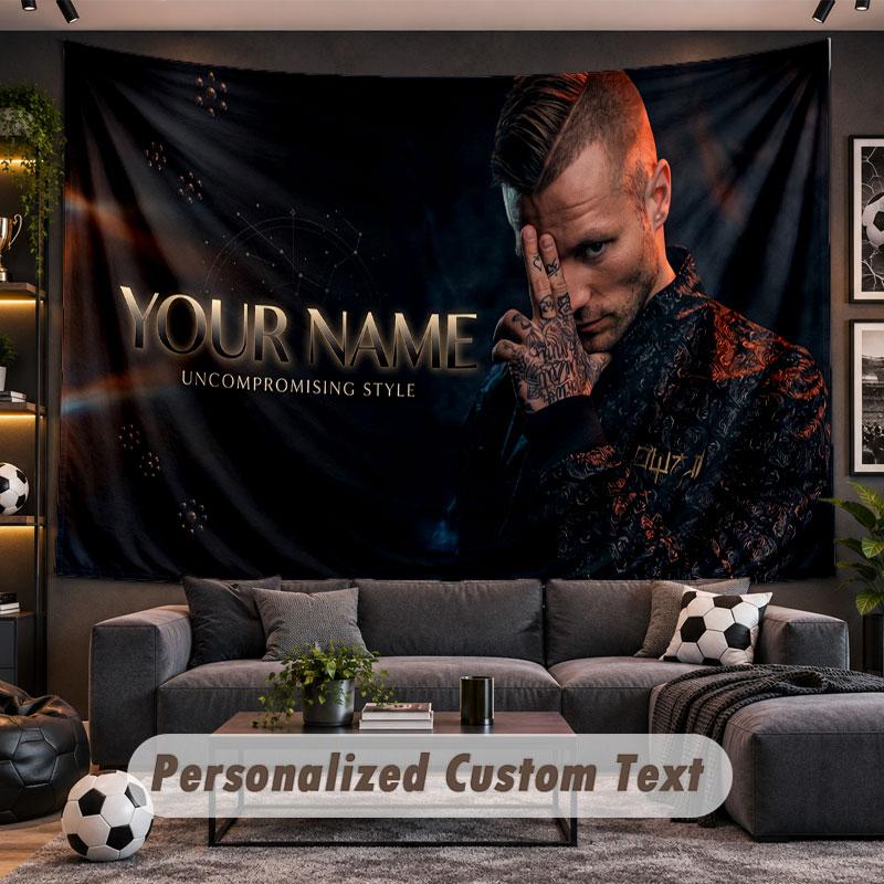 Wall Hanging Tapestry Custom NameKontra K Pattern Personalized Printed Fabric Wall Decor