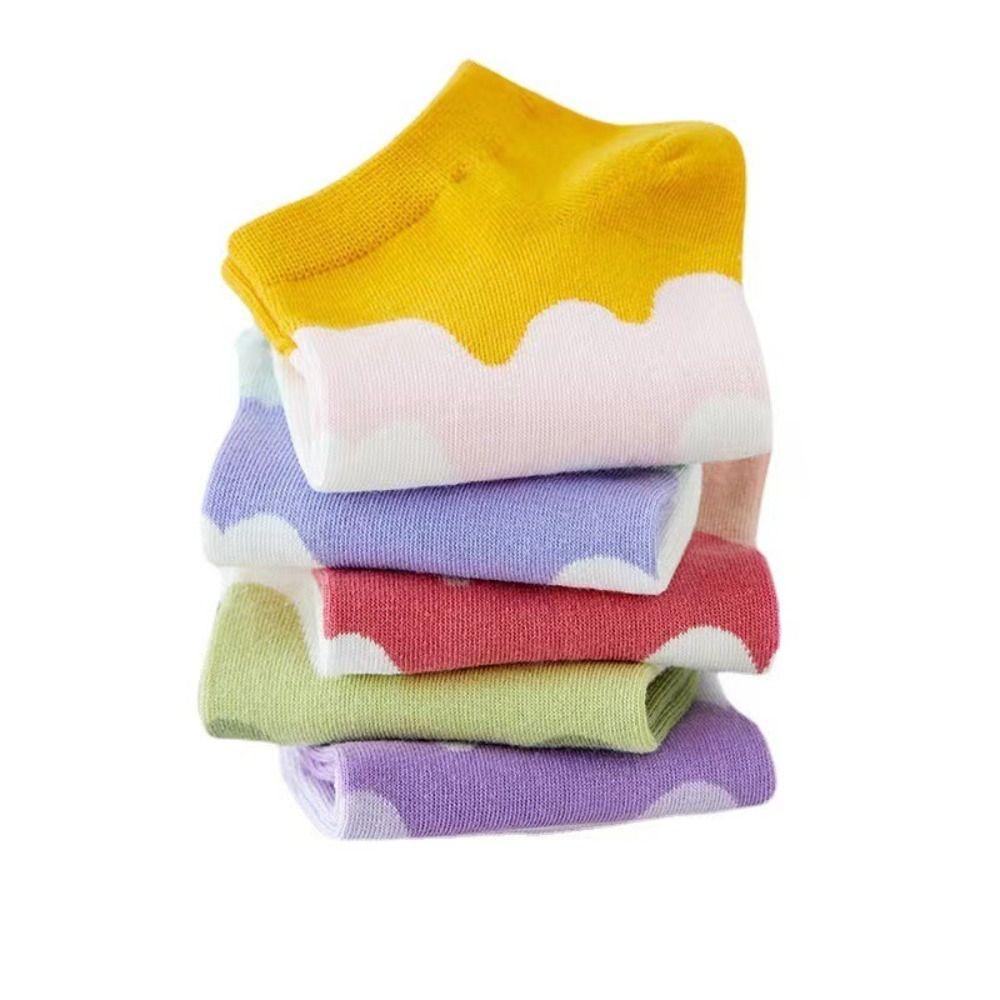 10Pairs Breathable Boat Socks Women Patchwork Invisible Socks Comfortable Cartoon Short Socks  Women