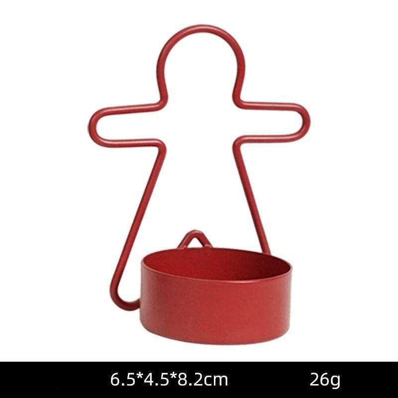 1 Stück Lebkuchenmann Kerzenständer Ornament Weihnachtsthema Feiertagsatmosphäre Mini Kerzenhalter, Geeignet für Heim-Feiertags-Partydekoration