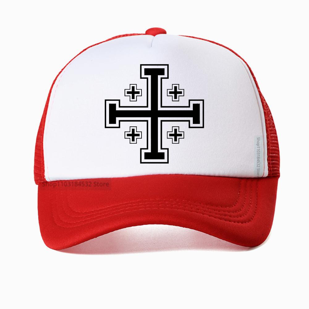 Jerusalem Cross Religion Unisex Retro Baseball Cap Franziskaner Holyland Christian Creativity Gift Casquette Hat