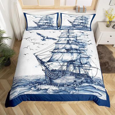 Bettwäsche-Set mit Astronauten-, See- und Flugzeugmotiven – 3D-Druck, kuschelig weich, passend für Kingsize, Queensize und Einzelbett – ideales Geburtstagsgeschenk oder Schlafzimmerdeko