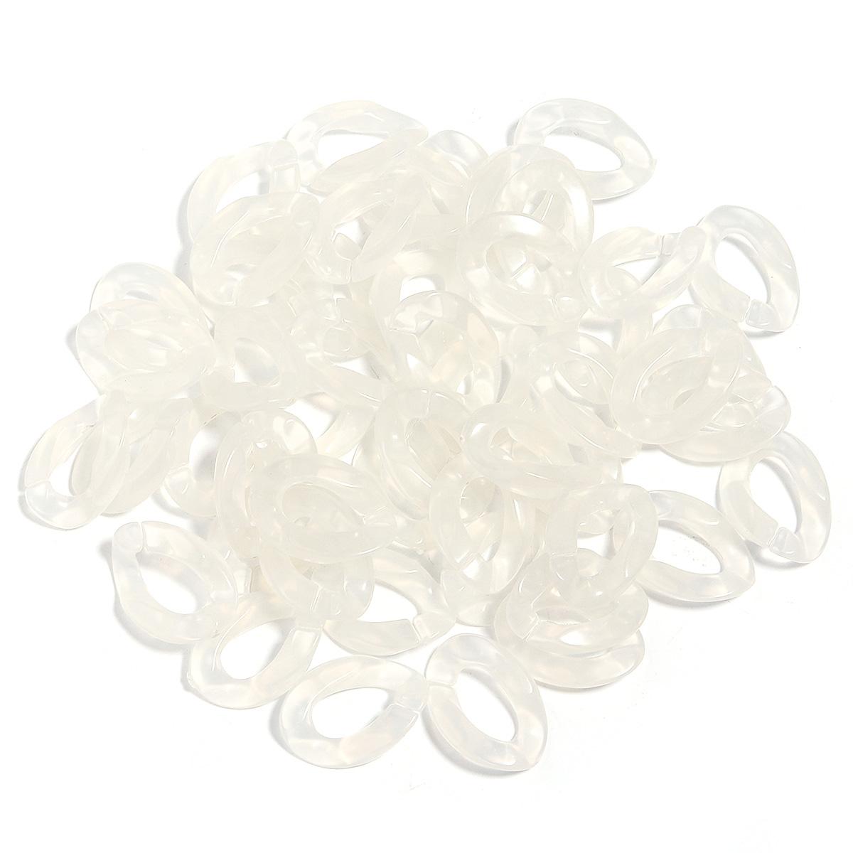 

50pcs/lot Acrylic Twisted Chain Links Candy Colored Bracelet Connector Clasps For DIY Handmade Exquisite Earrings Accessories білий