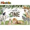 Mocsicka Safari Birthday Party Photography Background  Forest Jungle Baby Shower Children Customized Photo Backdrop Banner