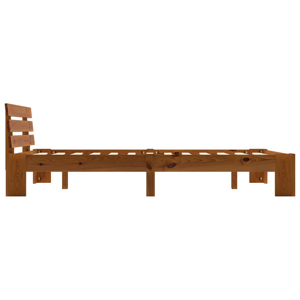 Solid Wood Bed Frame Honey Brown Pine 120 X 200 Cm