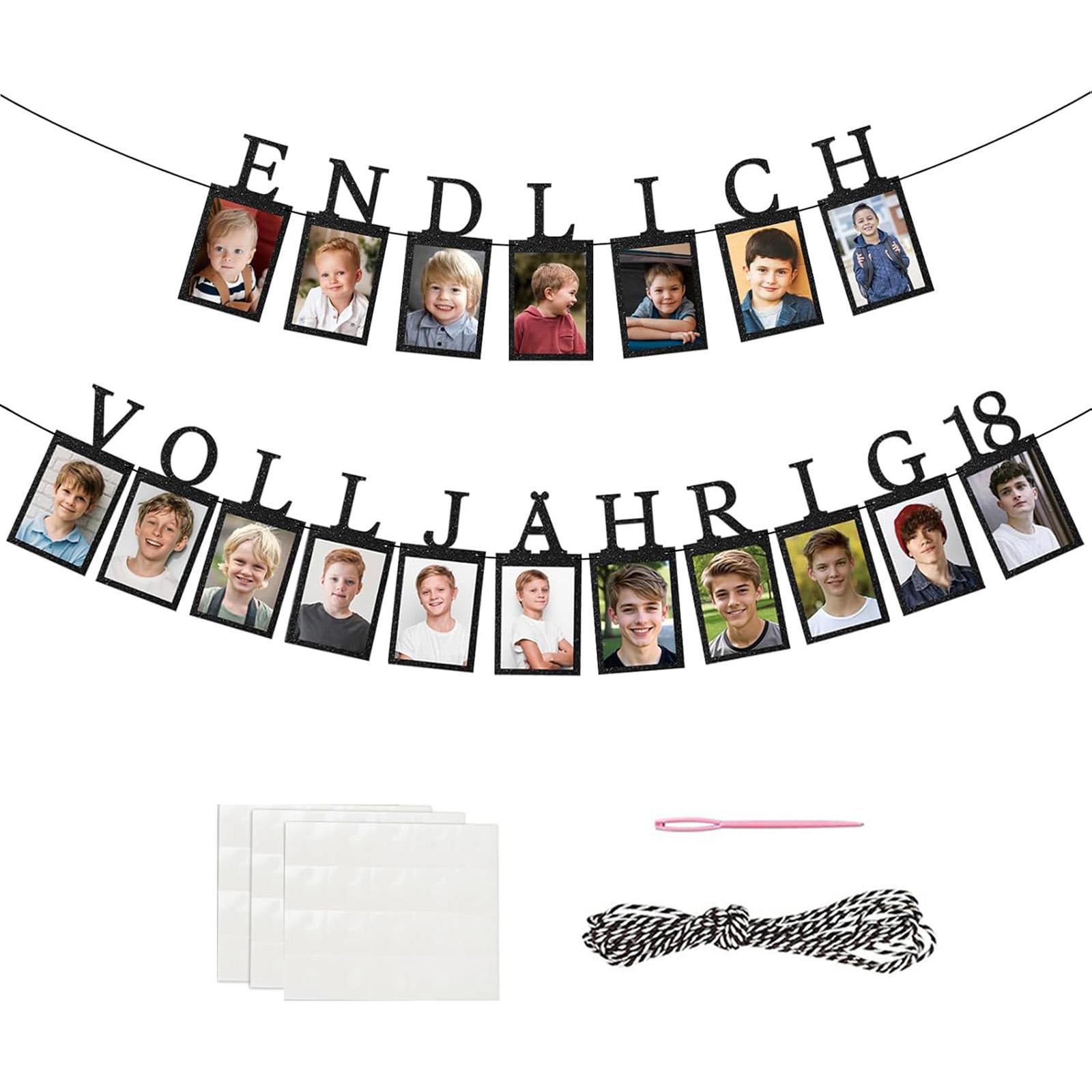 German Boys And Girls 18th Birthday Coming-of-Age Party Decor Photos Banners One Size