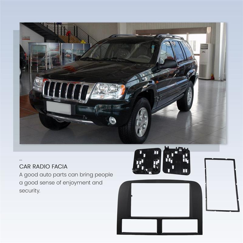 Car Radio Fascia for Jeep Grand Cherokee 1999-2005 Panel Dash Kit Trim Fascia Plate Stereo Console Cover Bezel Adapter
