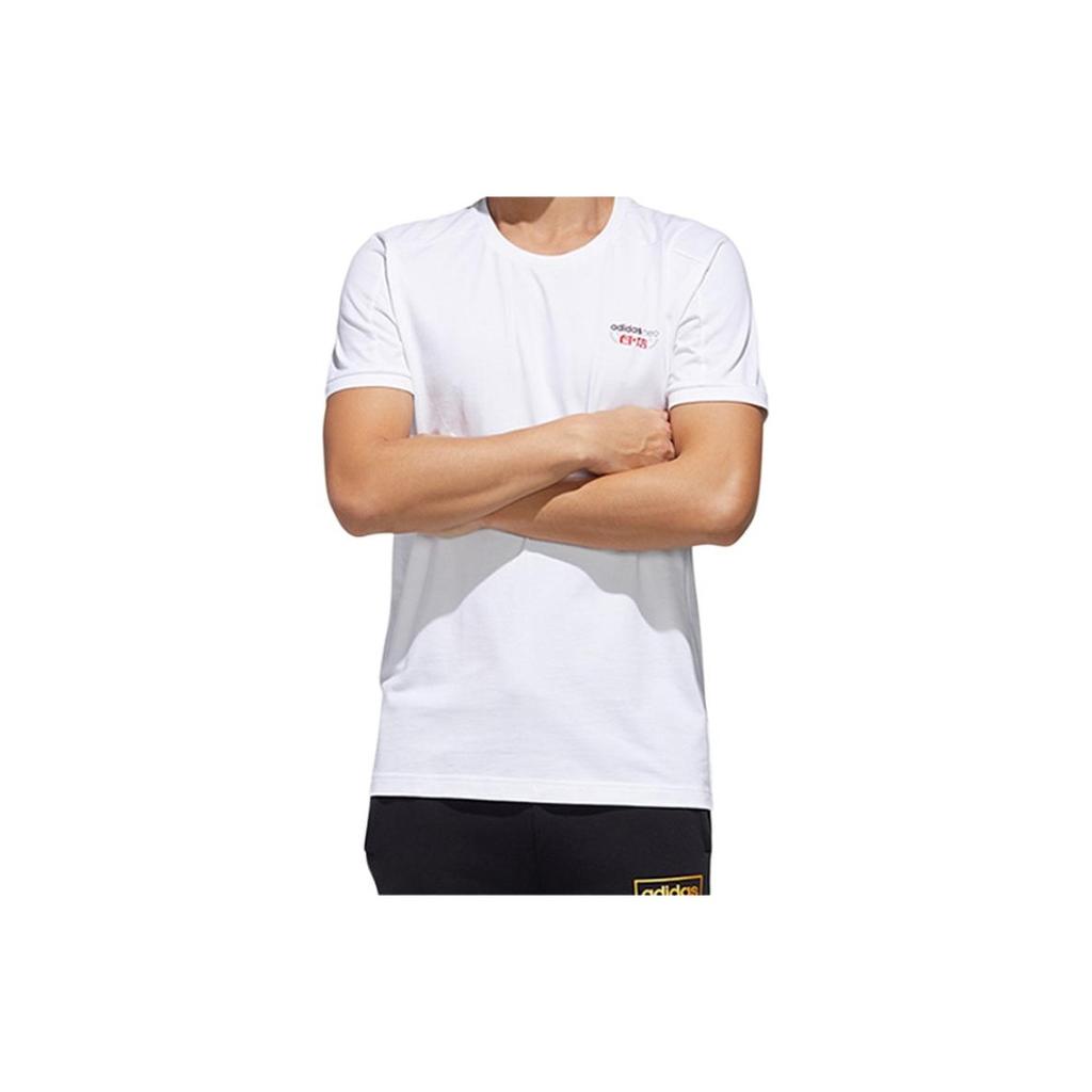 Adidas Neo Printed Short Sleeve Crew Neck T-Shirt Men Tops White GK1483