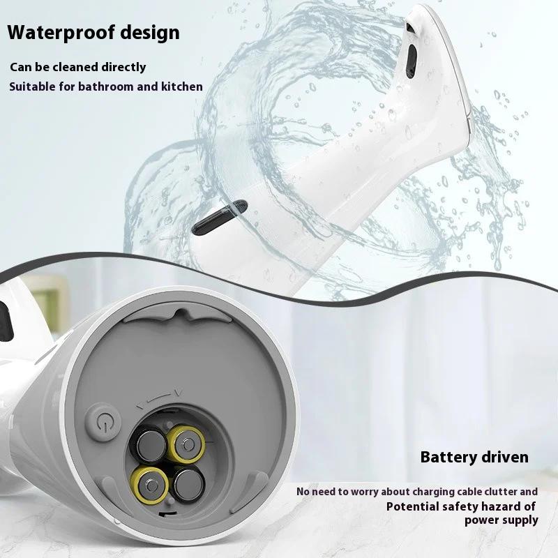 200ML  Automatic Soap Dispenser Battery White High Quality Abs Waterproof Hand Soap Sensor Bathroom Smart Wash Handpiece