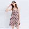 Sancai 2025 Autumn Plaid Sleeveless Deconstructed Knot A-Line Dress