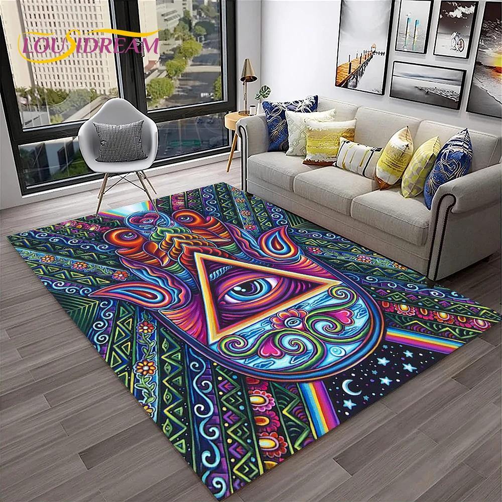Evil Eye,Eye of Horus,Nazar Tree of Life Carpet Rug for Home Living Room Bedroom Sofa Doormat Decor,Area Rug Non-slip Floor Mat