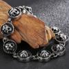 16 mm breites rundes Tigerkopf-Kettenarmband für Herren, Edelstahl, Herren-Charm-Armbänder, Schmuck