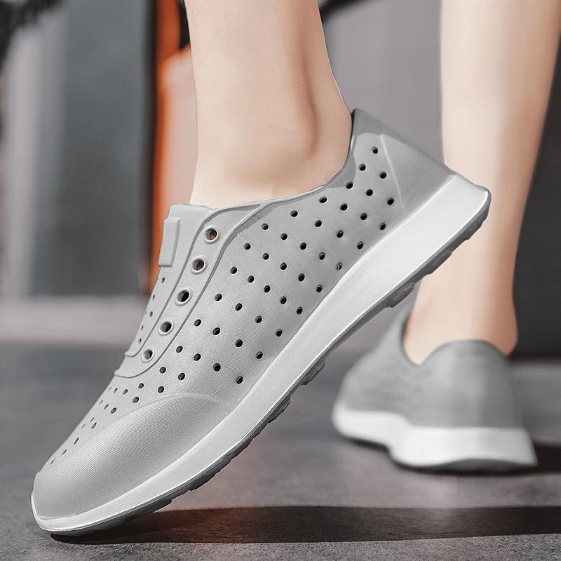 LUCHI Summer Couple Sports Hole Shoes Casual Beach Hollow Korean Version Breathable Men's and Women's Cool Slippers