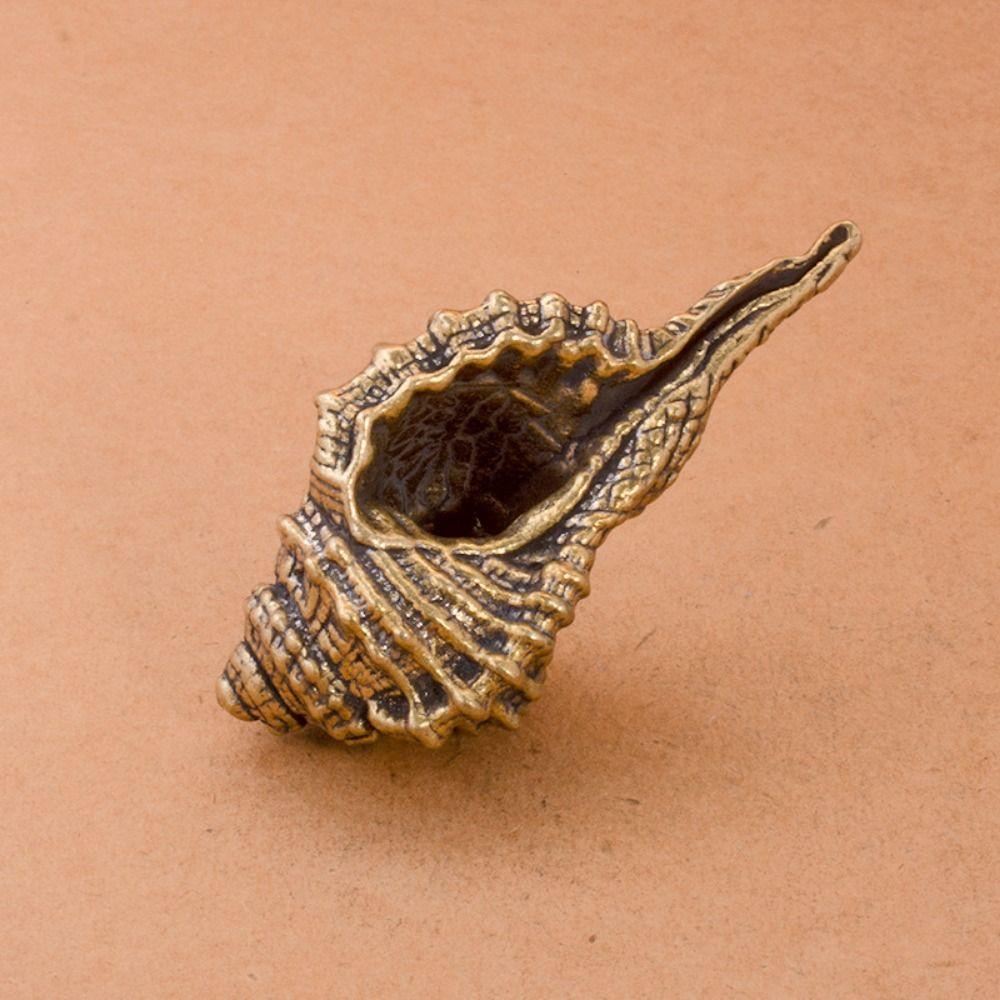 Sea Animal Brass Conch-shaped Ornaments Antique Marine Life Miniature Conch Sculpture  Home