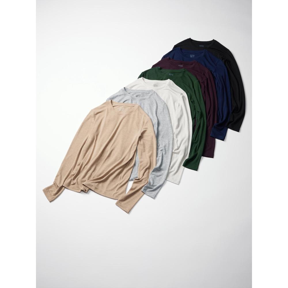 Uniqlo HeaTTech Cashmere Blend Crewneck T  Long Sleeve 
