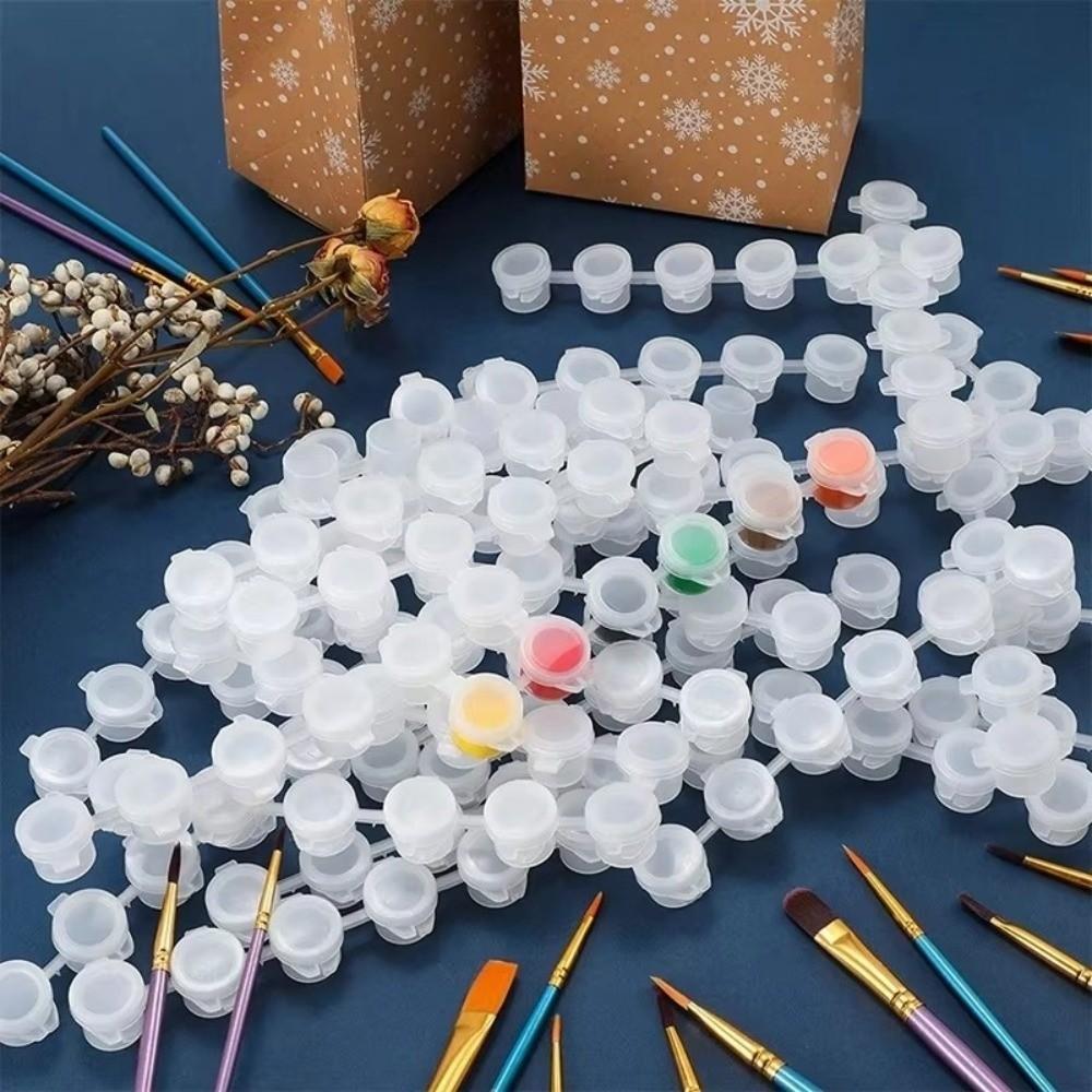 5Strips 2/3/5ml 2ml/3ml/5ml Empty Paint Cup Refillable Paint Pot for Paintings Art