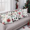 Christmas-Themed Floral & Gift Print Pillowcasesuitable For Sofa Car Bedroom Decorative Cushion Cover Pillow Cover