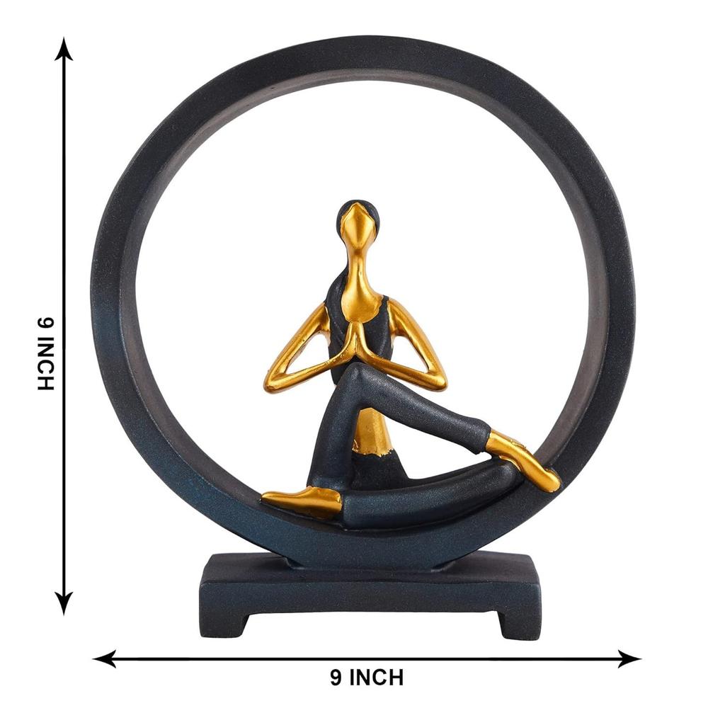 Resin Yoga Lady Home & Office Decor Showpiece (Fantasy,), Multicolour