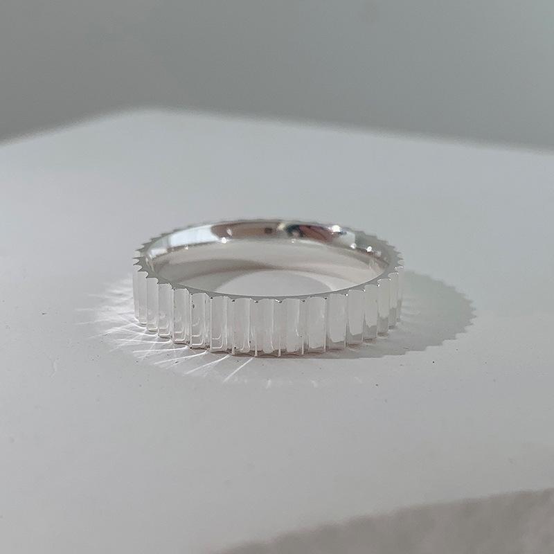 Sterling 925 Fashionable Silver Geometric Adjustable Gear Ring Ideal Couples For