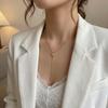 Sexy Rhinestone Long Necklace for Women Gold Color Water Droplet Sun Zircon Pendant Tassel Choker Party Accessories Jewelry Gift