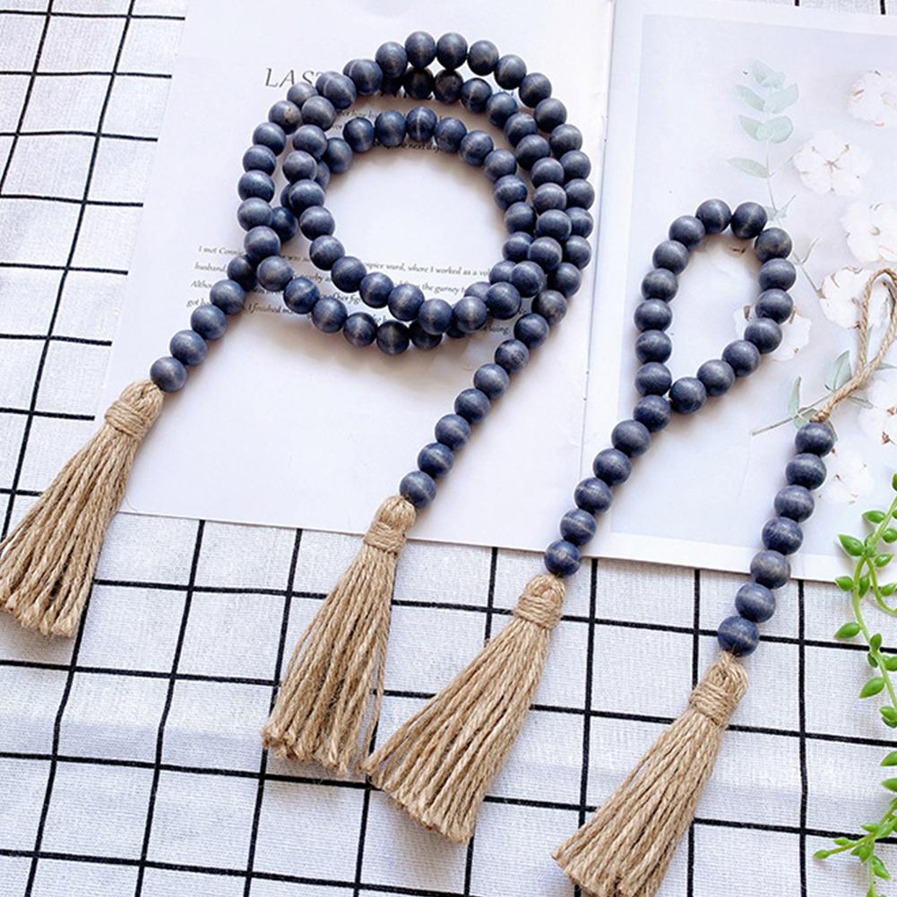 3-piece Wooden Beads Strings Pastoral Color Wooden Beads Tassels String Home Decoration Pendant