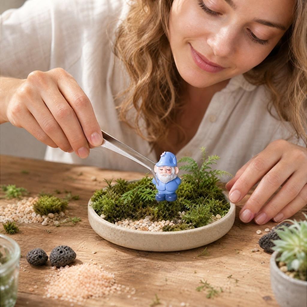Artificial Blue Gnome Miniature Garden Decoration for Terrarium Garden