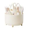 Rotating Desk Organizer: Plastic Pen Holder & Makeup Brush Storage