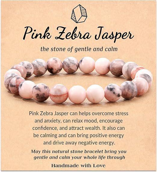 Hot Selling Natural Stone with Cardboard Beaded Elastic String Bracelet Crystal Agate Tiger Eye Stone Wholesale Bracelet Jewelry