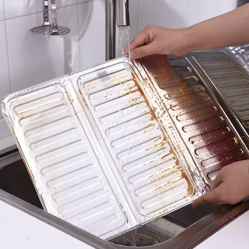 MultiFunctional Splash Cover for Kitchen and Outdoor Use Heat Resistant Aluminum Foil Three Sided Structure Panel