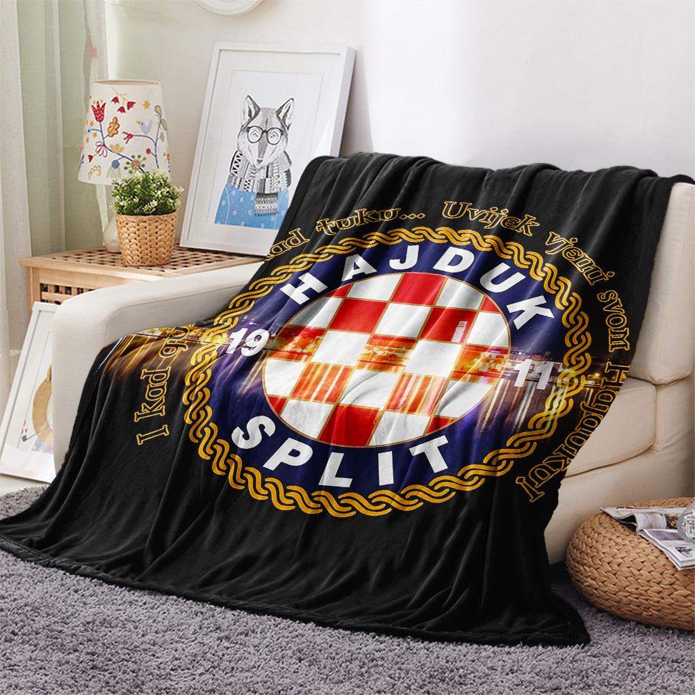 Fotbalový klub Hajduk Tištěná flanelová deka, Vysoká kvalita, Pohodlná pro všechna roční období, Domácí dekorace, Teplo a pohodlí