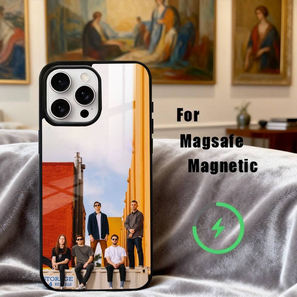 Pop-Rock K-Knuckle P-Puck Band Handyhülle Für iPhone17,16,15,14,13,12,11 Plus,Pro Max Magnetisch Für Magsafe Kabelloses Laden