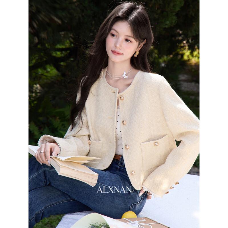 Women s Light Yellow Little Fragrance Style Short Cardigan Jacket L