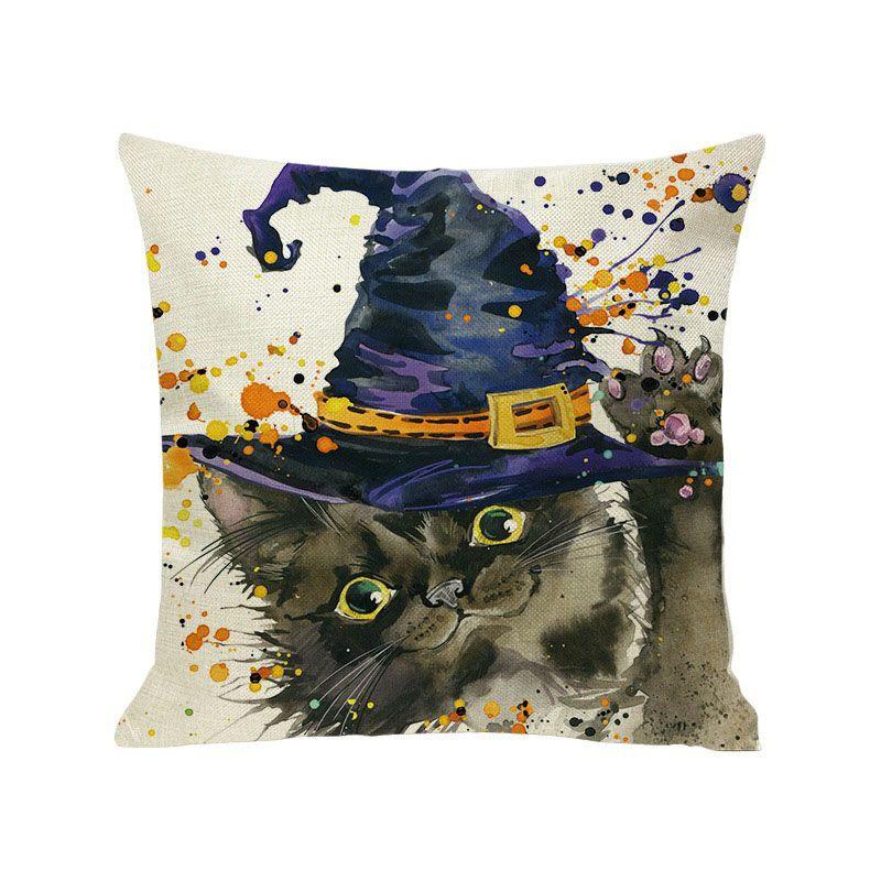 Stylish Invisible Zipper Halloween Cushion Cover For Sofa And Bed