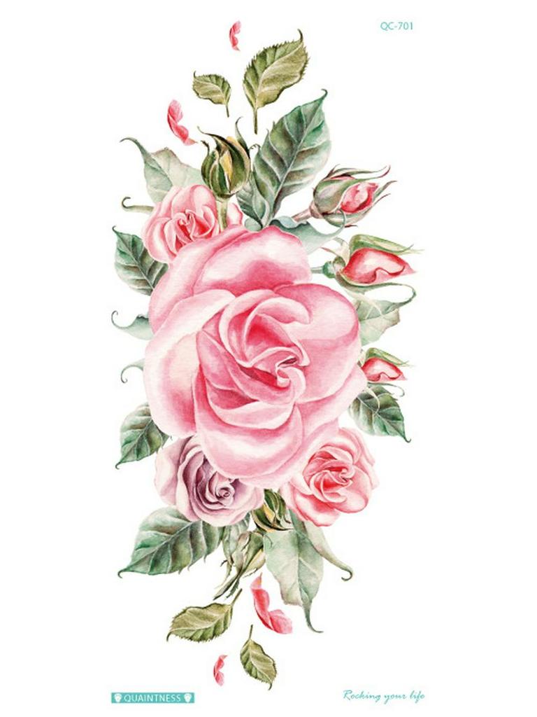 Neue 3D Wasserdichte Blumen Tattoo Aufkleber - Einweg und Original Design