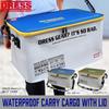 DRESS Waterproof Carry-On Cargo with Lid, 72L, Gray X Navy, Disaster Preparedness, Trunk Cargo, Container, Waders, Large Capacity, Foldable,