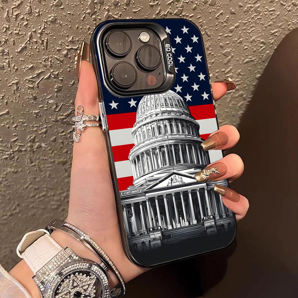 USA America Flag Translucent Mobile Phone Case for iPhone 17 16 15 14 13 12 11 X XR XS Air Pro Max Plus Colorful Cover