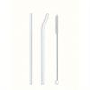 8Pcs Clear Glass Straws With 2 Cleaning Brushes, 8mm Reusable Straws, 4 Straight And 4 Curved Straws, Summer, Summer Sets