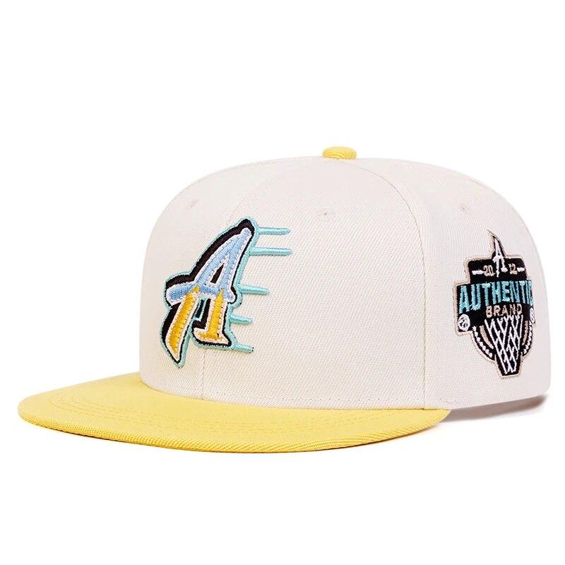 

Unisex A Letter Embroidery Side Basketball Hip-hop Hats Spring Autumn Outdoor Adjustable Casual Baseball Caps Sunscreen Hat жовтий