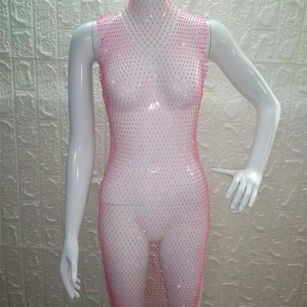 Sexy a ženské letní vystoupení a Gogo Show Style Grid Lesklé dámské šaty s kulatým límečkem