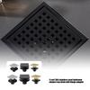 Stainless Steel Floor Drain Removable Hair Catcher Square Shower Drain with Flange for Bathroom, Kitchen Easy to Clean
