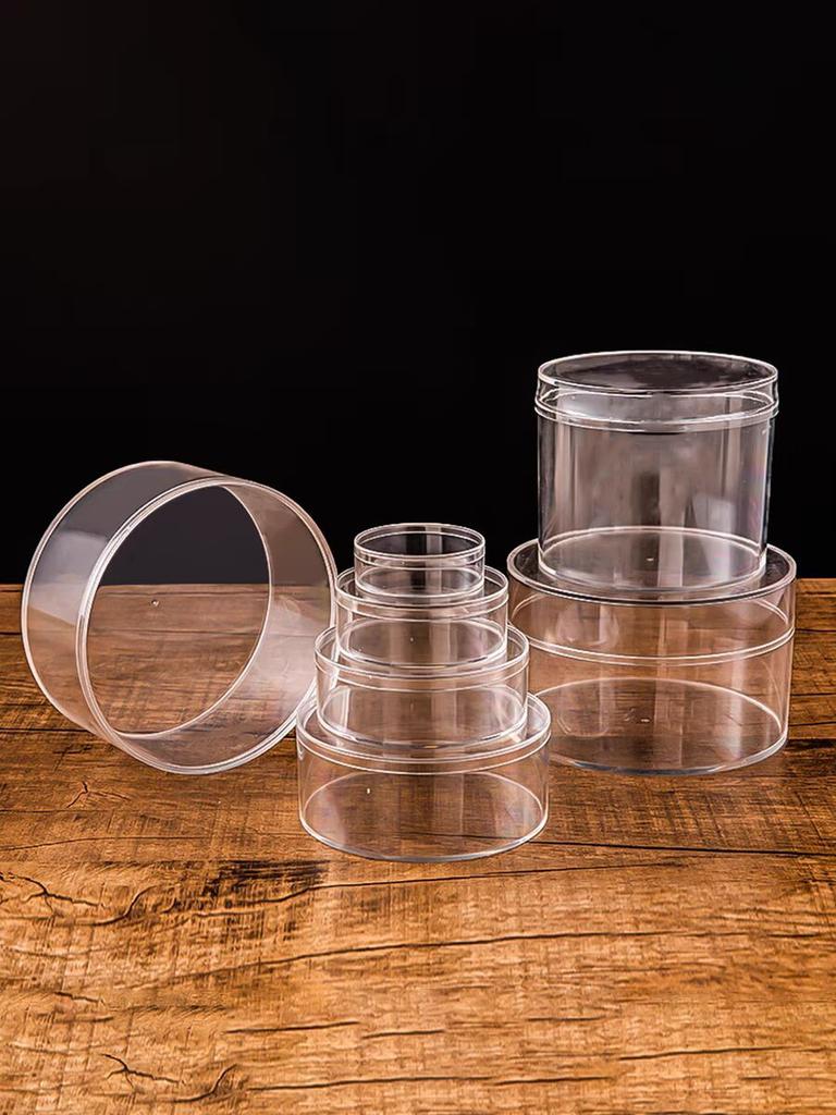 Runde Acrylbox, Stapelbare Kleine Kunststoffbox Süßigkeitenbehälter Acrylbox mit Deckeln Transparente Aufbewahrungs-Organisatoren für Make-up, Schmuck