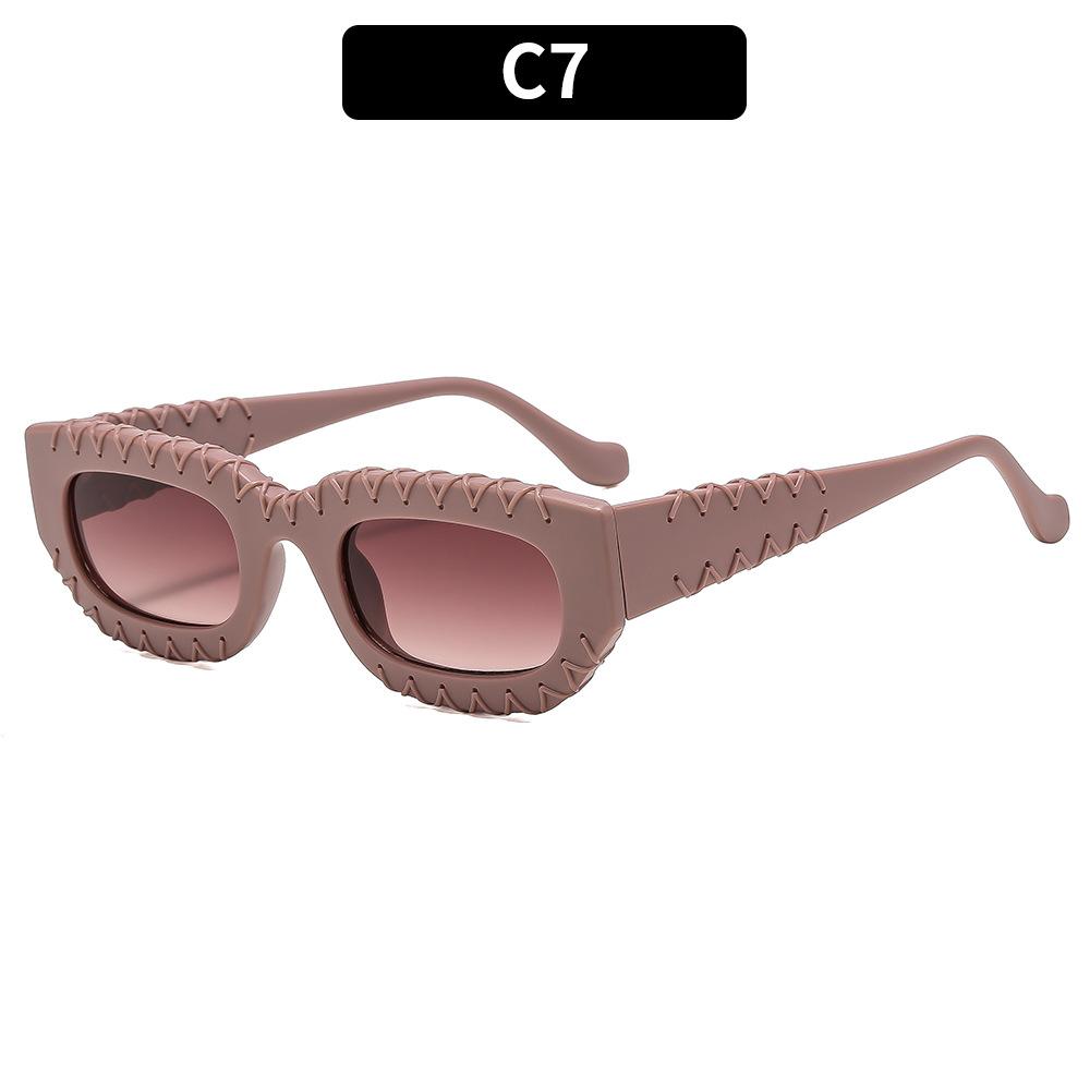 Women's sunglasses, men's and women's fashion square braided sunglasses