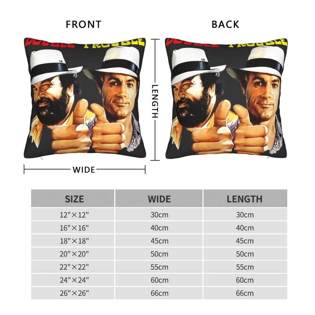 Bud Spencer And Terence Hill Pillow Case Soft Pillow Cover For Sofa Home Decoration Vintage Pillowcases