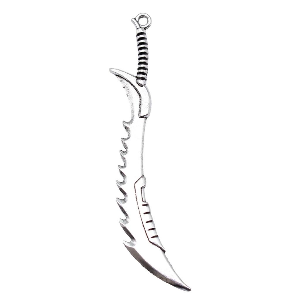 Anime Charms Multi Color Medieval Sword Pendants For Fantasy Warrior Themed Jewelry