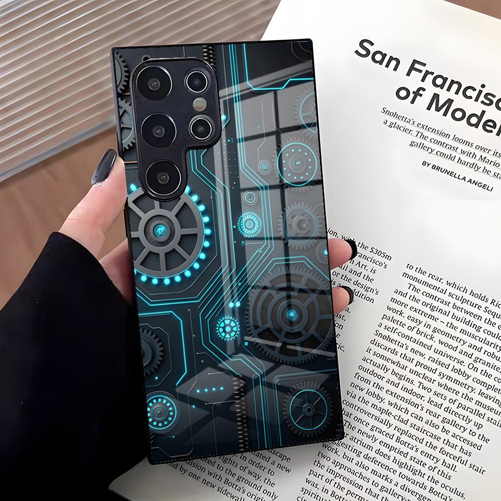 

Advanced Circuit Board Phone Case For Samsung S25 Edge Ultra S23 S22 S21 S20 Ultra Plus S24 Fe A54 A53 A25 Glass Cover Samsung S24 Ultra