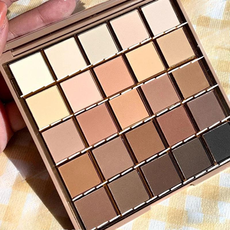Paletky očných tieňov s 25 farbami s matnými hnedými a nude odtieňmi, vysoko pigmentované a dlhotrvajúce, každodenný make-up, dámska kozmetika