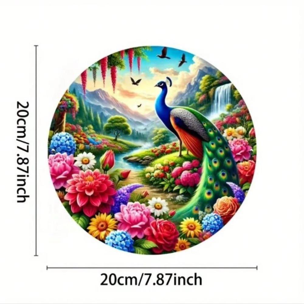 Vintage Peacock Flower Garden Wall Art Tropical Scene Metal Wall Decor